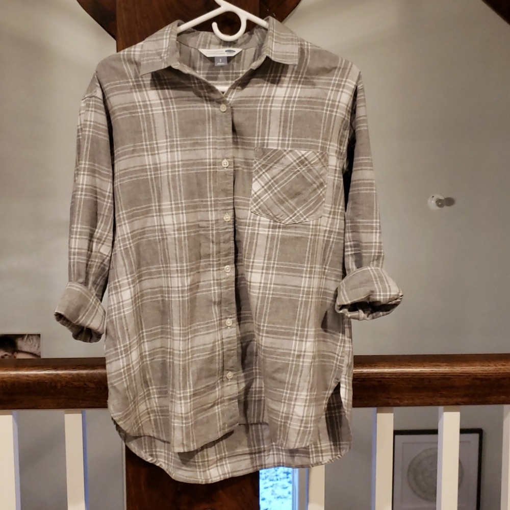 Grey Plaid collared button down